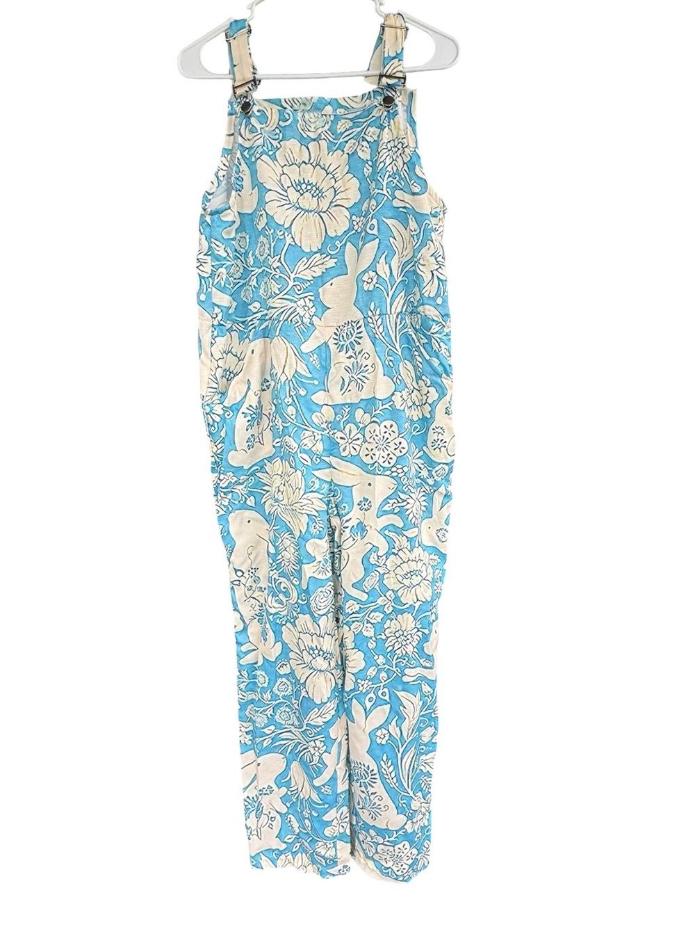 Women’s Blue with White Bunnies Print Jumpsuit - Size XL